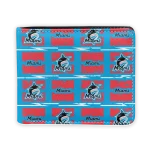 Miami Marlins Wallet - Block Pattern Crocs Red Black