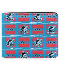 Miami Marlins Wallet - Block Pattern Crocs Red Black