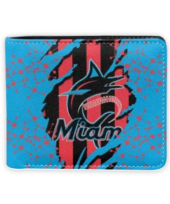 Miami Marlins Wallet - Torn Stripe Chaos Blue Red