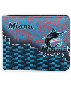 Miami Marlins Wallet - Tribal Fade Fusion Blue Black
