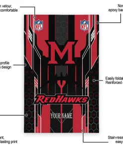Alternative view of Miami RedHawks Rug - Personalized Football Laces Red
