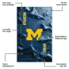 Michigan Wolverines Rug - Cracked Surface Design Blue