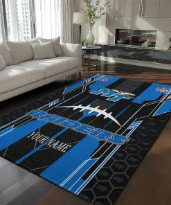 Middle Tennessee Blue Raiders Rug - Customized Football Laces Blue