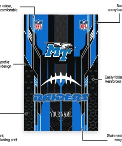 Alternative view of Middle Tennessee Blue Raiders Rug - Customized Football Laces Blue
