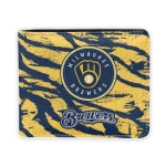 Milwaukee Brewers Wallet - Abstract Stripes Navy Blue