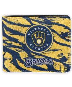 Milwaukee Brewers Wallet - Abstract Stripes Navy Blue