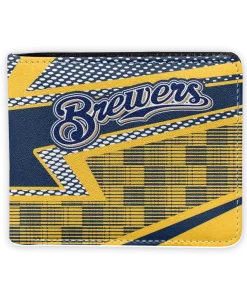 Milwaukee Brewers Wallet - Arrow Mesh Navy Blue