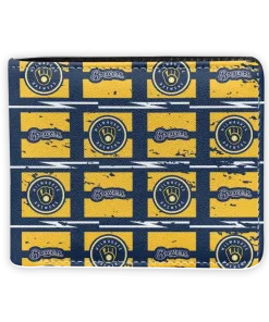 Milwaukee Brewers Wallet - Block Pattern Crocs Gold