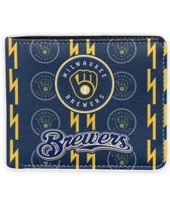 Milwaukee Brewers Wallet - Bolt Rows Navy Blue