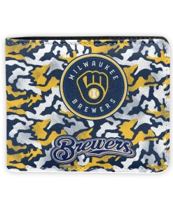 Milwaukee Brewers Wallet - Camouflage Patches Navy Blue White