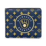 Milwaukee Brewers Wallet - Iconic Monogram Bloom Navy Blue
