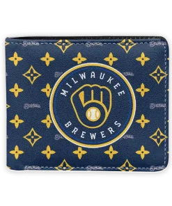 Milwaukee Brewers Wallet - Iconic Monogram Bloom Navy Blue