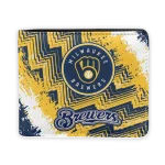 Milwaukee Brewers Wallet - Personalized Sports Icon Navy Blue Yellow