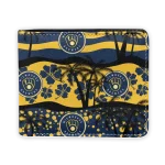 Milwaukee Brewers Wallet - Palm Paradise Navy Blue Yellow