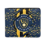 Milwaukee Brewers Wallet - Torn Stripe Chaos Navy Blue Yellow