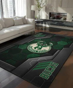 Milwaukee Bucks Rug - Hexagonal Grid Pattern Green