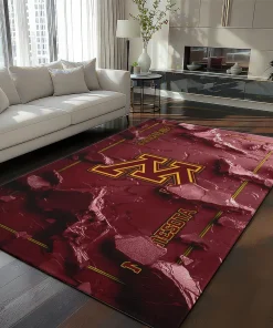 Minnesota Golden Gophers Rug - Cracked Surface Design Maroon