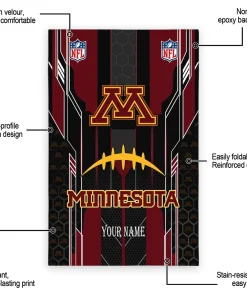 Alternative view of Minnesota Golden Gophers Rug - Personalized Football Laces Maroon
