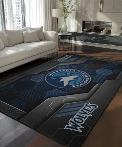 Minnesota Timberwolves Rug - Hexagonal Grid Pattern Midnight Blue