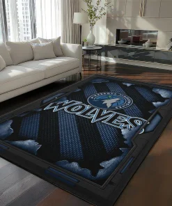 Minnesota Timberwolves Rug - Torn Mesh Midnight Blue