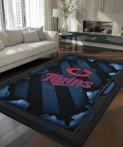 Minnesota Twins Rug - Torn Mesh Navy