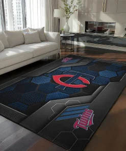 Minnesota Twins Rug - Hexagonal Grid Pattern Navy