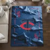 Minnesota Twins Rug - Cracked Surface Design Navy