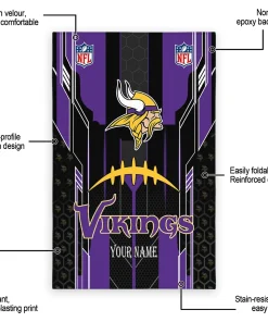 Alternative view of Minnesota Vikings Rug - Custom Football Laces Purple
