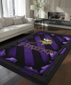Minnesota Vikings Rug - Torn Mesh Purple