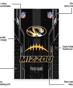 Alternative view of Missouri Tigers Rug - Custom Football Laces Black