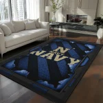 Navy Midshipmen Rug - Torn Mesh Blue