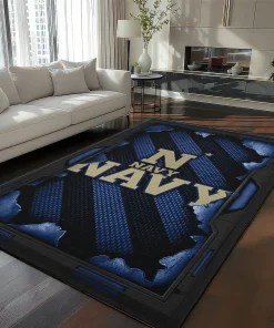 Navy Midshipmen Rug - Torn Mesh Blue