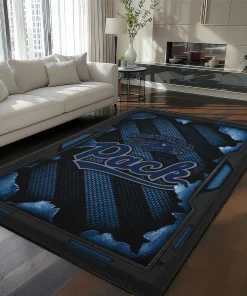 Nevada Wolf Pack Rug - Torn Mesh Blue