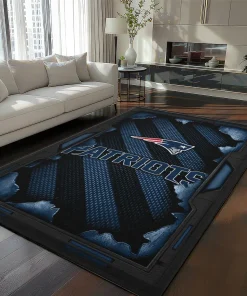 New England Patriots Rug - Torn Mesh Blue