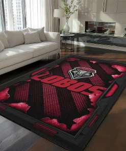New Mexico Lobos Rug - Torn Mesh Red