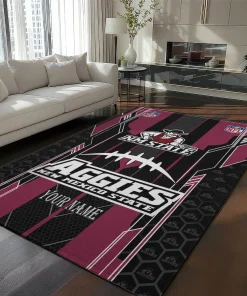 New Mexico State Aggies Rug - Custom Football Laces Crimson