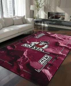 New Mexico State Aggies Rug - Cracked Surface Design Crimson