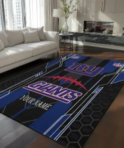 New York Giants Rug - Custom Football Laces Blue