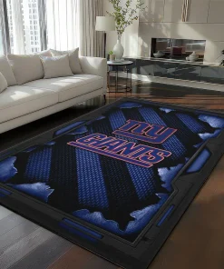 New York Giants Rug - Torn Mesh Blue