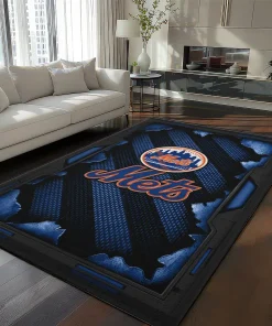 New York Mets Rug - Torn Mesh Blue