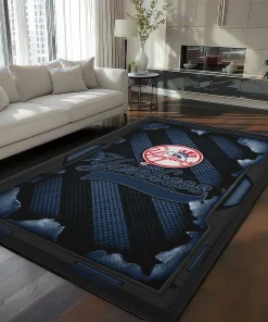 New York Yankees Rug - Torn Mesh Navy