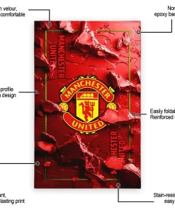 Alternative view of Manchester United Rug - Cracked Surface Design Red