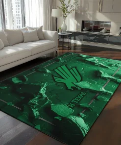 North Texas Mean Green Rug - Cracked Surface Design Green
