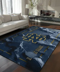 Notre Dame Fighting Irish Rug - Cracked Surface Design Navy