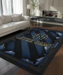 Notre Dame Fighting Irish Rug - Torn Mesh Navy