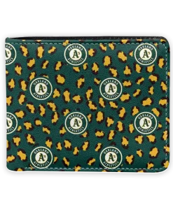 Oakland Athletics Wallet - Leopard Texture Green