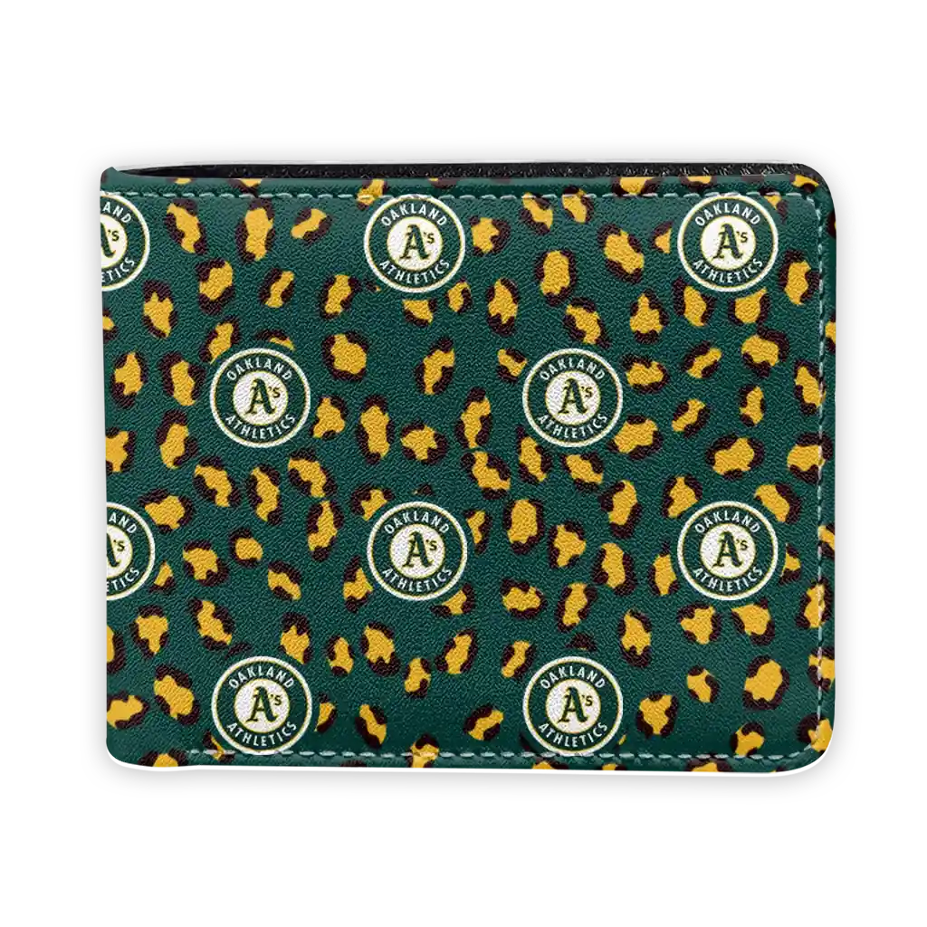 Oakland Athletics Wallet - Leopard Texture Green