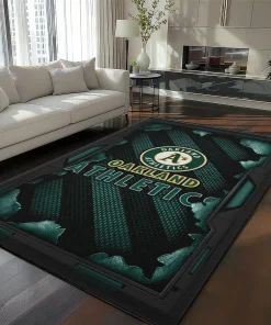 Oakland Athletics Rug - Torn Mesh Green
