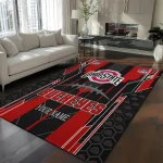 Ohio State Buckeyes Rug - Customized Football Laces Scarlet