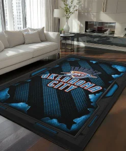 Oklahoma City Thunder Rug - Torn Mesh Blue